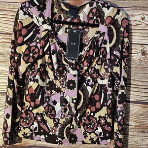 J.T.B. top long sleeve women's large multicolored NWT
